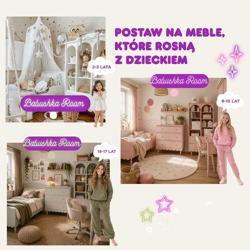 Babushka Room - pokój z meblami Babushka, który rośnie razem z dziewczynką